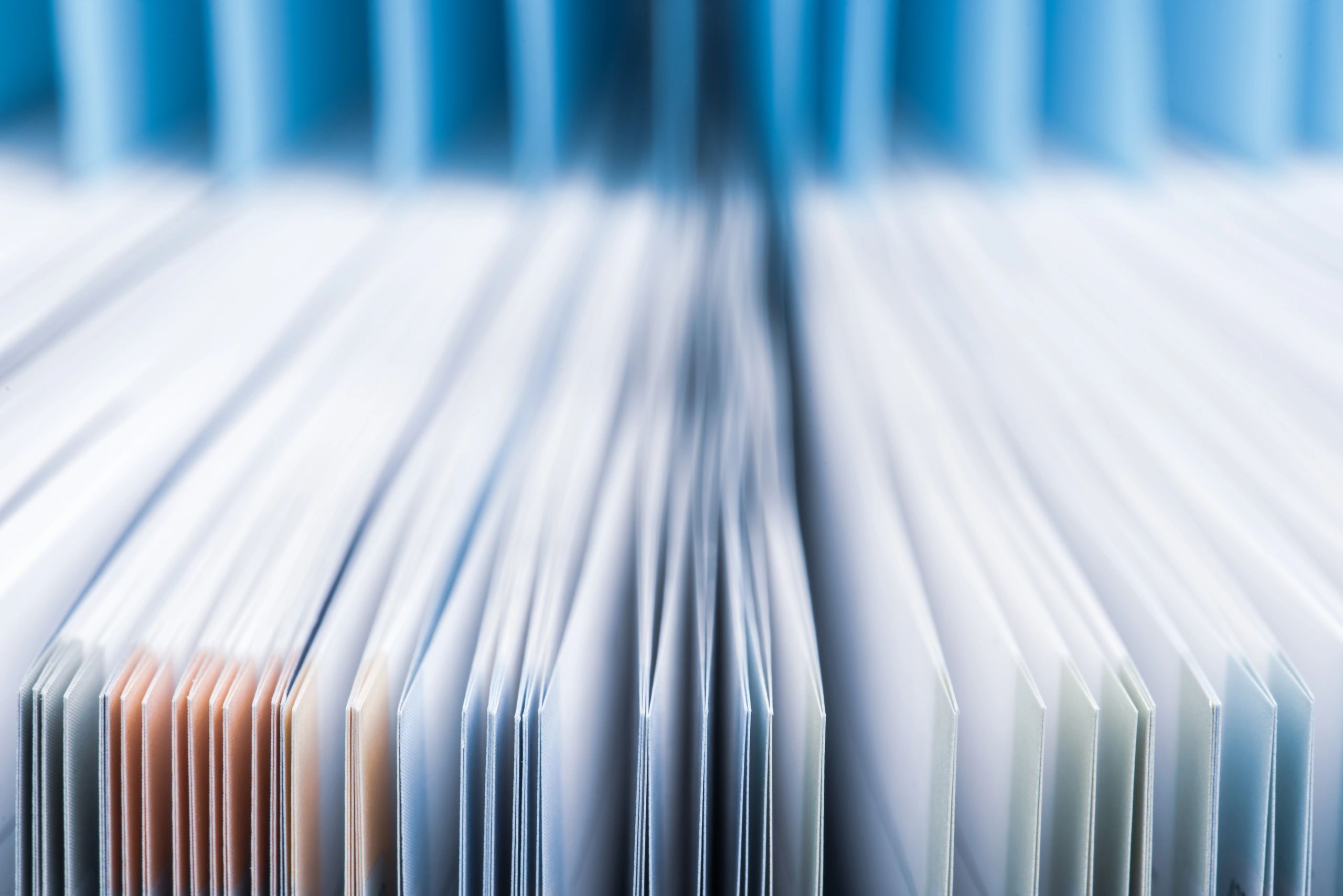 Close-up of open pages for document presentation